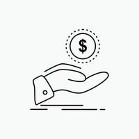 help. cash out. debt. finance. loan Line Icon. Vector isolated illustration
