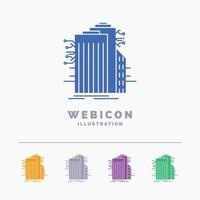 Building. Technology. Smart City. Connected. internet 5 Color Glyph Web Icon Template isolated on white. Vector illustration