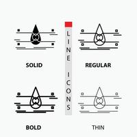 water. Monitoring. Clean. Safety. smart city Icon in Thin. Regular. Bold Line and Glyph Style. Vector illustration