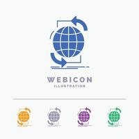 Connectivity. global. internet. network. web 5 Color Glyph Web Icon Template isolated on white. Vector illustration