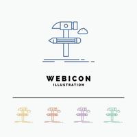 Build. design. develop. tool. tools 5 Color Line Web Icon Template isolated on white. Vector illustration