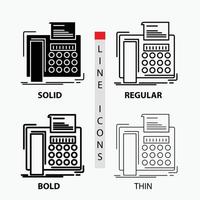 fax. message. telephone. telefax. communication Icon in Thin. Regular. Bold Line and Glyph Style. Vector illustration