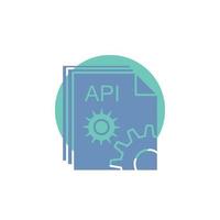 API. aplicación codificación. desarrollador. icono de glifo de software. vector