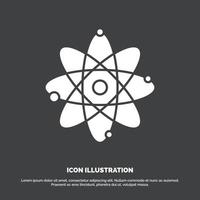 atom. nuclear. molecule. chemistry. science Icon. glyph vector symbol for UI and UX. website or mobile application