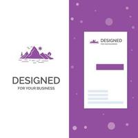 Business Logo for Nature. hill. landscape. mountain. tree. Vertical Purple Business .Visiting Card template. Creative background vector illustration