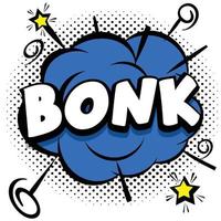 bonk comic plantilla brillante con burbujas de discurso en marcos coloridos vector