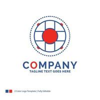 Company Name Logo Design For Help. life. lifebuoy. lifesaver. preserver. Blue and red Brand Name Design with place for Tagline. Abstract Creative Logo template for Small and Large Business. vector