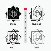 Abstract. core. fabrication. formation. forming Icon in Thin. Regular. Bold Line and Glyph Style. Vector illustration