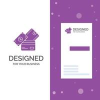 Business Logo for credit card. money. currency. dollar. wallet. Vertical Purple Business .Visiting Card template. Creative background vector illustration