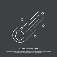 Asteroid. astronomy. meteor. space. comet Icon. Line vector symbol for UI and UX. website or mobile application