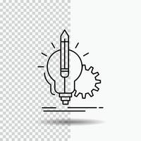 Idea. insight. key. lamp. lightbulb Line Icon on Transparent Background. Black Icon Vector Illustration