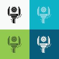 Automation. industry. machine. production. robotics Icon Over Various Background. glyph style design. designed for web and app. Eps 10 vector illustration