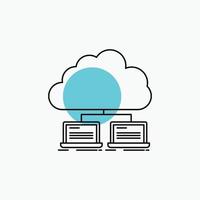 cloud. network. server. internet. data Line Icon vector