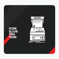 Red and Black Creative presentation Background for Arcade. console. game. machine. play Glyph Icon vector