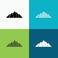 Cerro. paisaje. naturaleza. montaña. icono de escena sobre varios antecedentes. diseño de estilo de glifo. diseñado para web y aplicación. eps 10 ilustración vectorial vector