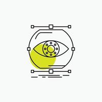 visualize. conception. monitoring. monitoring. vision Line Icon vector