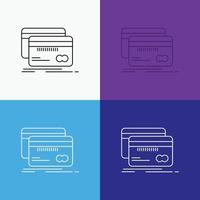 bancario. tarjeta. crédito. débito. icono de finanzas sobre varios antecedentes. diseño de estilo de línea. diseñado para web y aplicación. eps 10 ilustración vectorial vector