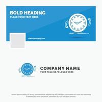 Blue Business Logo Template for Backup. clock. clockwise. counter. time. Facebook Timeline Banner Design. vector web banner background illustration