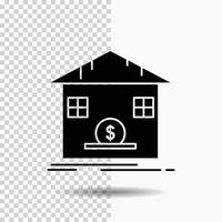 Deposit. safe. savings. Refund. bank Glyph Icon on Transparent Background. Black Icon vector