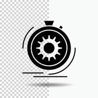 Action. fast. performance. process. speed Glyph Icon on Transparent Background. Black Icon vector