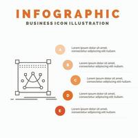 3d. edit. editing. object. resize Infographics Template for Website and Presentation. Line Gray icon with Orange infographic style vector illustration