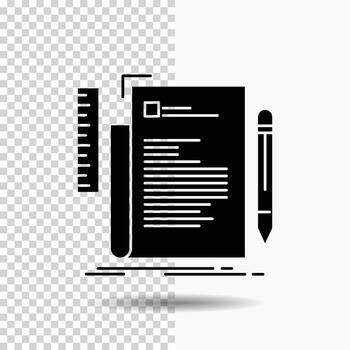 Code. coding. file. programming. script Glyph Icon on Transparent Background. Black Icon vector