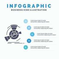 datos. diagrama. actuación. punto. plantilla de infografía de referencia para sitio web y presentación. icono de glifo gris con ilustración de vector de estilo infográfico azul.