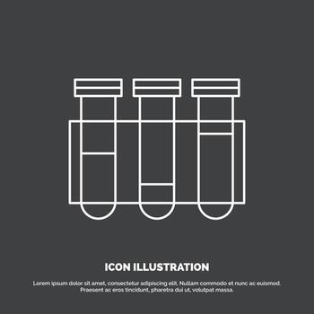 prueba. tubo. Ciencias. laboratorio. icono de sangre. símbolo de vector de línea para ui y ux. sitio web o aplicación móvil