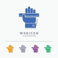 educación. mano. aprender. aprendizaje. plantilla de icono web de glifo de color de regla 5 aislada en blanco. ilustración vectorial vector