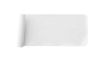 Blank white paper sticker label isolated on white background photo