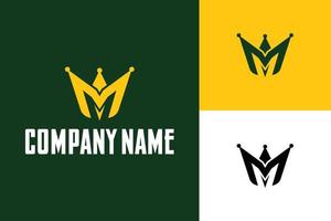 letter M with crown logo illustration vector