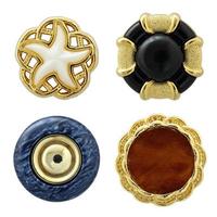 Various sewing buttons isolated on white with clipping path photo