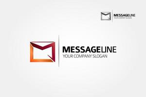 Message Line Vector Logo Template. Clean and modern style on white background.