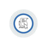 contract. document. paper. sign. agreement. application Line Icon. Vector isolated illustration