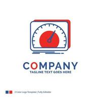 Company Name Logo Design For dashboard. device. speed. test. internet. Blue and red Brand Name Design with place for Tagline. Abstract Creative Logo template for Small and Large Business. vector