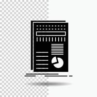 business. data. finance. report. statistics Glyph Icon on Transparent Background. Black Icon vector