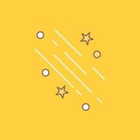 star. shooting star. falling. space. stars Flat Line Filled Icon. Beautiful Logo button over yellow background for UI and UX. website or mobile application vector