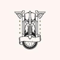 inspiración de plantilla de logotipo vikingo. vector