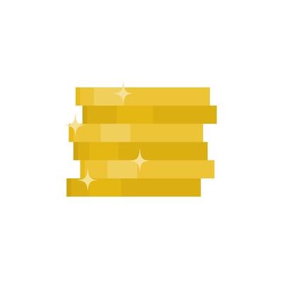 shiny coin pile flat icon isolated on white background