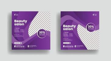 Beauty and spa salon social media post banner ad and skin care Center website banner ads design suitable for Makeup Social media post Banner Square Flyer Template Design vector