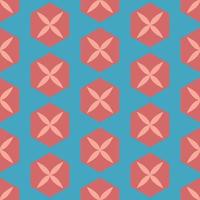 Seamless geometric pattern with hexagons and leaves. vector illustration