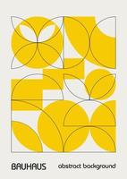 afiches de diseño geométrico mínimos de los años 20, arte mural, plantilla, diseño con elementos de formas primitivas. fondo de patrón retro amarillo bauhaus, círculo abstracto vectorial, triángulo y arte de línea cuadrada vector