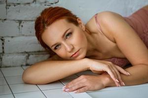 Portrait of a beautiful woman in lingerie photo