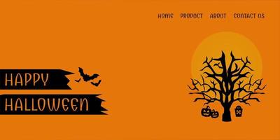 plantilla de banner de halloween vector