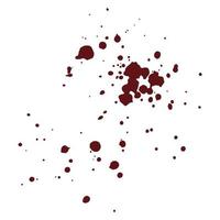 Drops of watercolor splashes, from wine, blood, paint, red burgundy color. vector