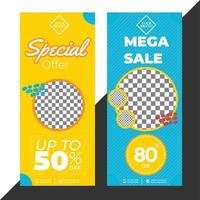 Social Media post Special offer yellow banner vertical vector