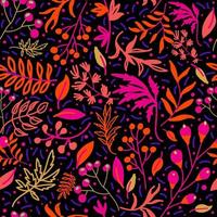 Seamless pattern in the style of autumn leaves and berries. Vintage pattern. vector