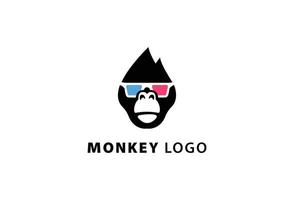 plantilla de diseño de logotipo de mono vector