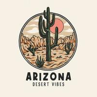 arizona desert vibes diseño gráfico, estilo de línea dibujada a mano con color digital, ilustración vectorial vector