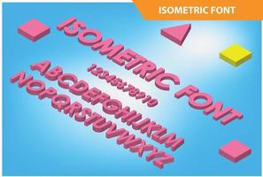 fuente de alfabeto isométrica moderna. Letras de efecto 3d, números, adecuados para diagramas, infografías, activos de juegos y otros activos relacionados con gráficos vector